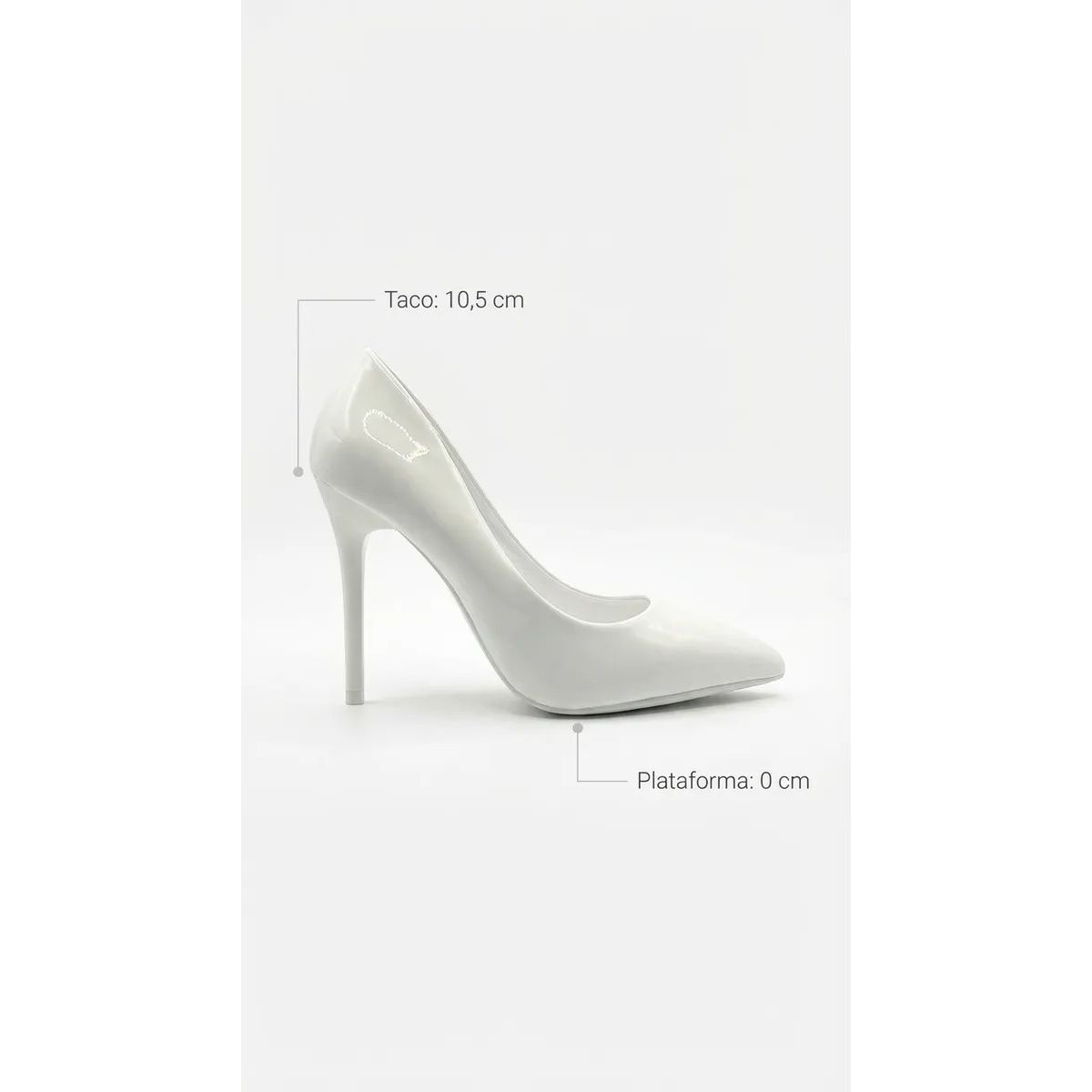 BOVINITA - Zapato Mujer Stilettos Blanco Charol Taco Alto Aguja