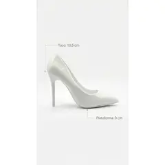 BOVINITA - Zapato Mujer Stilettos Blanco Charol Taco Alto Aguja