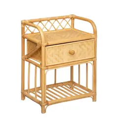 ATMOSPHERA - Velador Con Cajón Bambú Ratán 45x30x60 cm