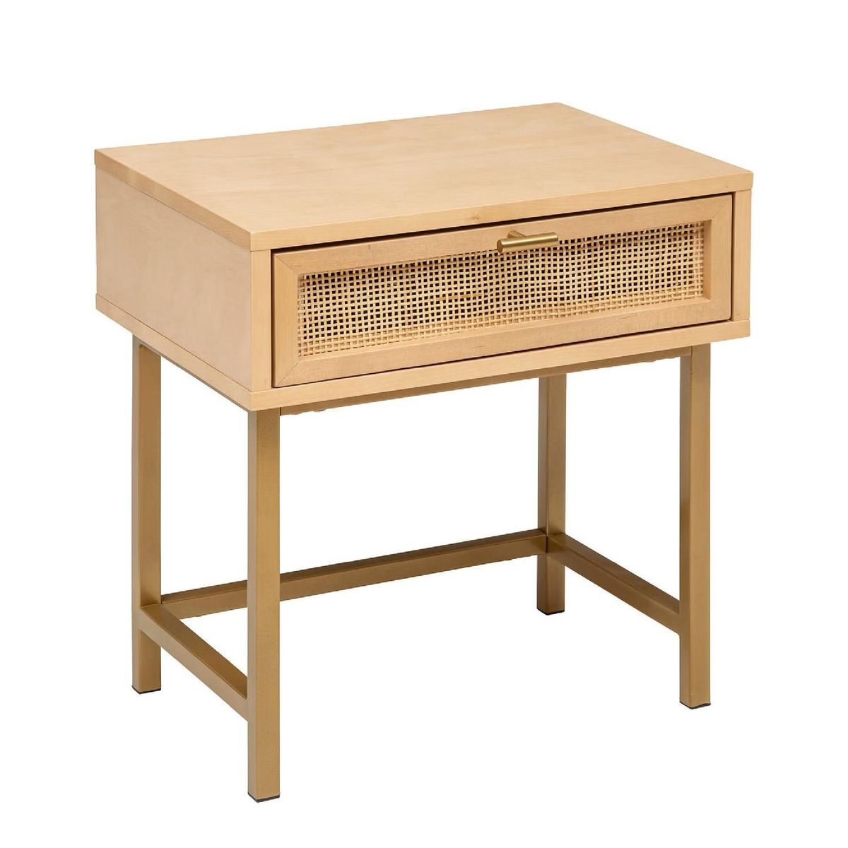 ATMOSPHERA - Velador Con Cajón Madera Ratán 45x35x55 cm Atmosphera