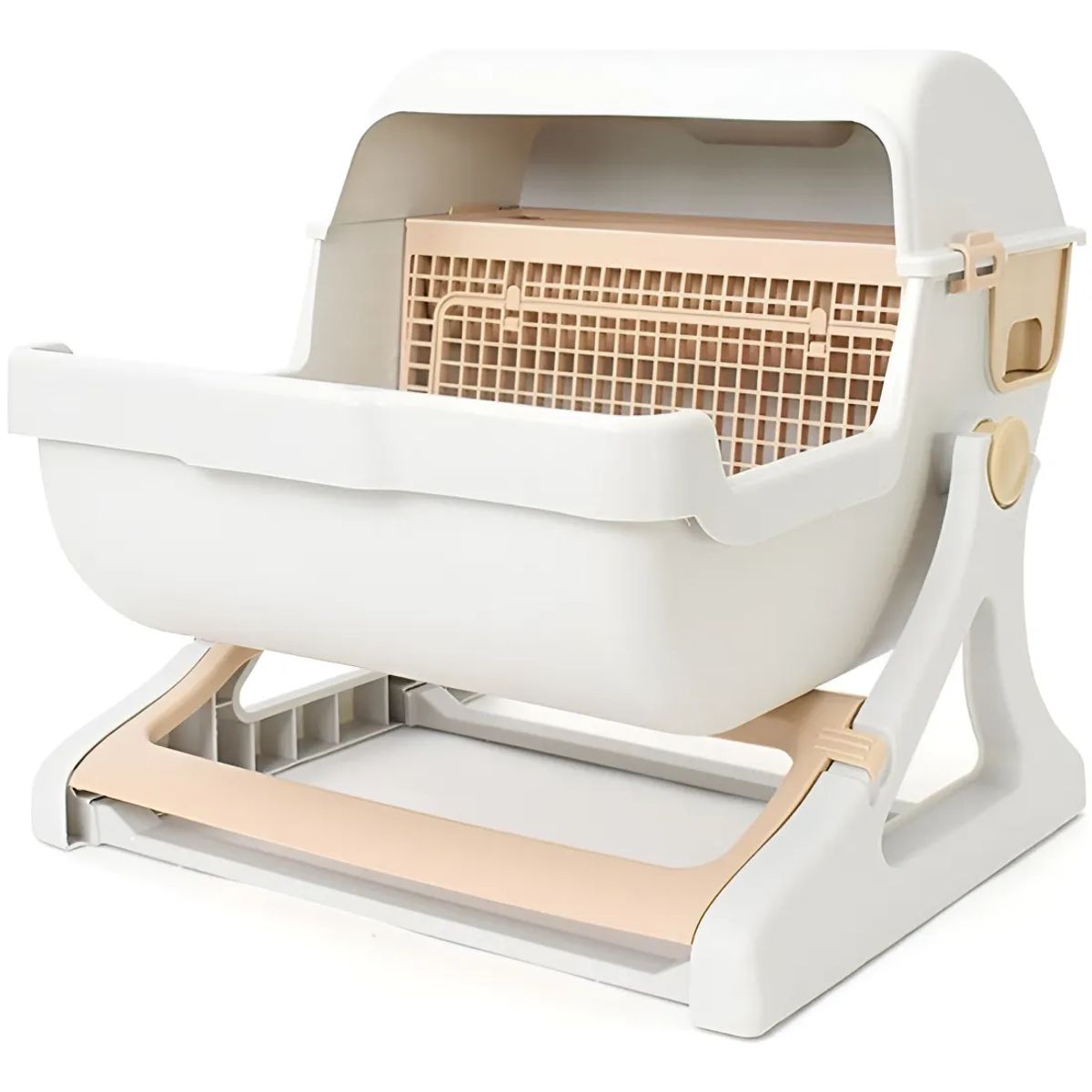 HOOPET - Arenero Semi Automático Para Gatos Beige