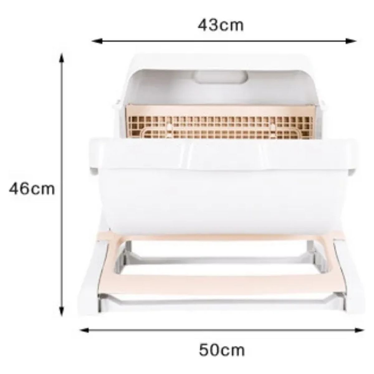 HOOPET - Arenero Semi Automático Para Gatos Beige