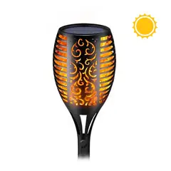 GENERICO - FIGOIMPORT X1 Estacas Lampara Luces Solares Antorchas Led Negro