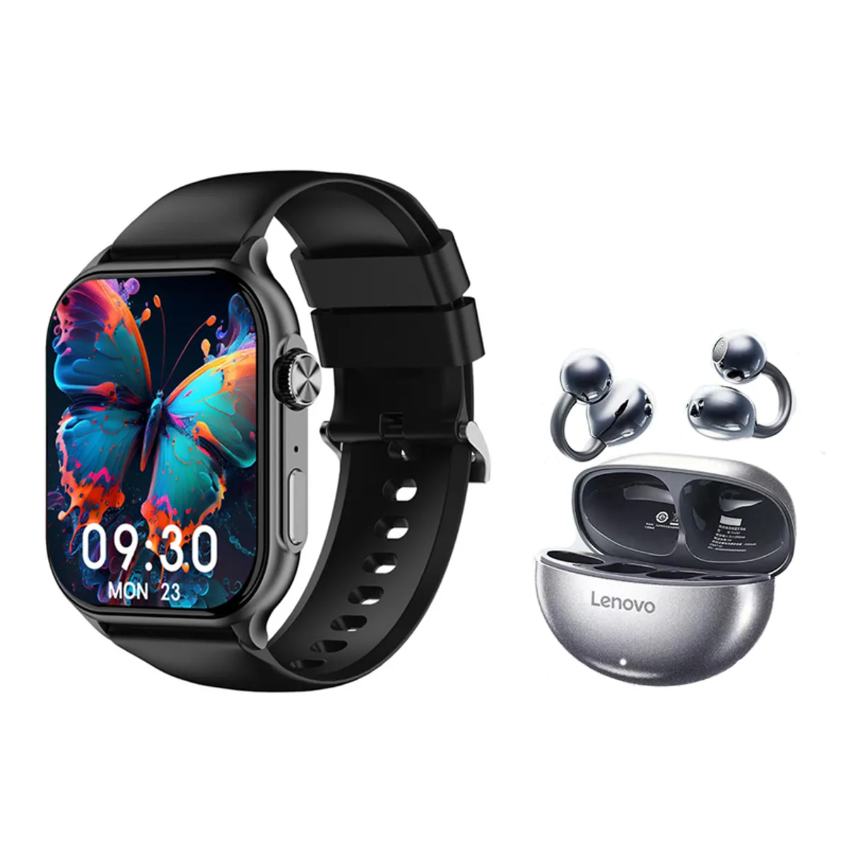 LENOVO - Lenovo TA140 Audífonos-Negro y Lenovo F101 B Reloj inteligente