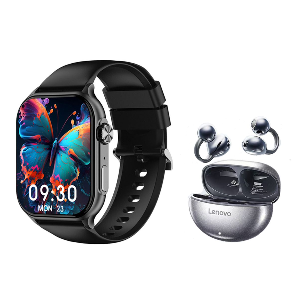 LENOVO - Lenovo TA140 Audífonos-Negro y Lenovo F101 B Reloj inteligente