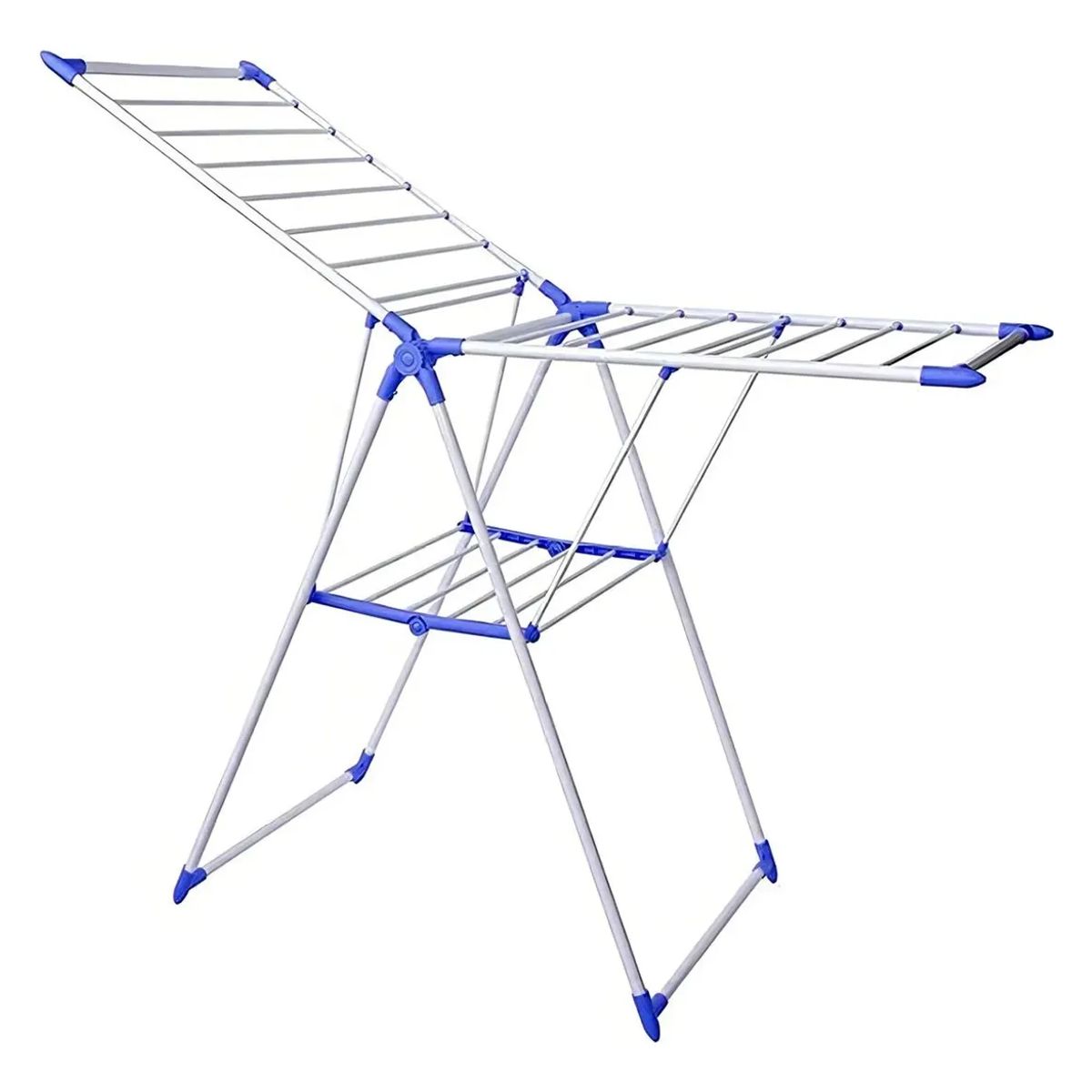GENERICO - Tendedero De Ropa Plegable Con Alas Extensible Acero Azul