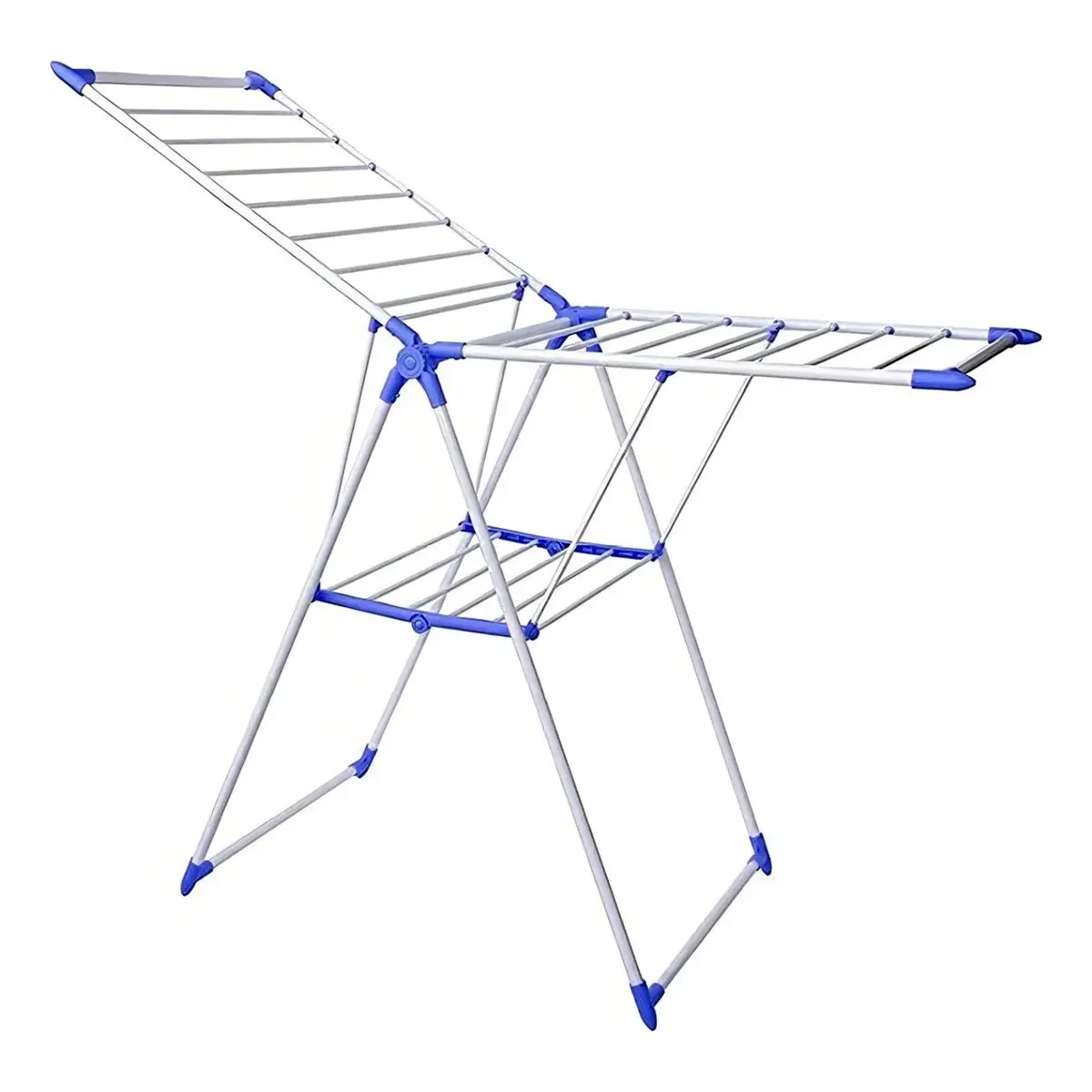 GENERICO - Tendedero De Ropa Plegable Con Alas Extensible Acero Azul