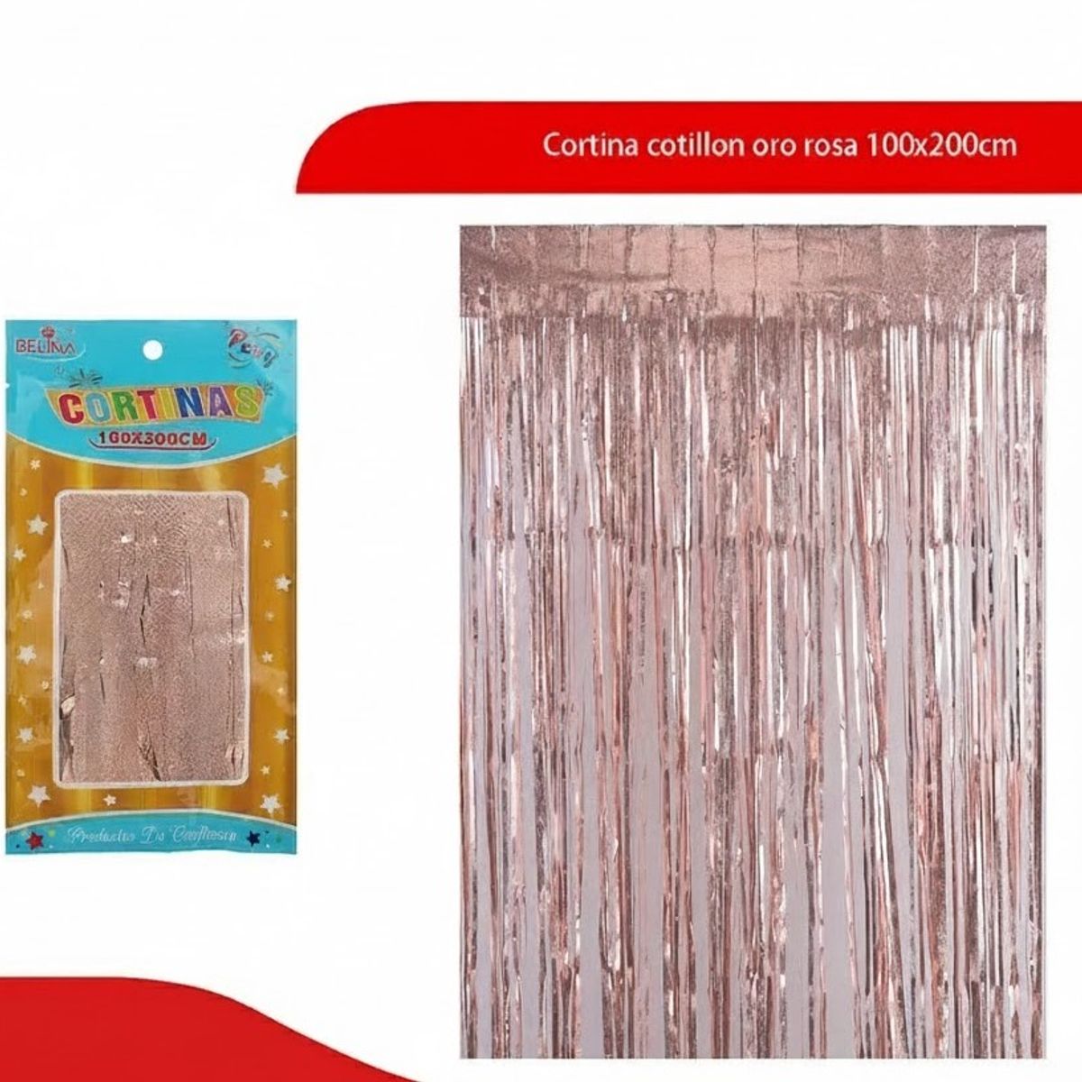 GENERICO - Cortina Cotillon Oro Rosa 100x200cm