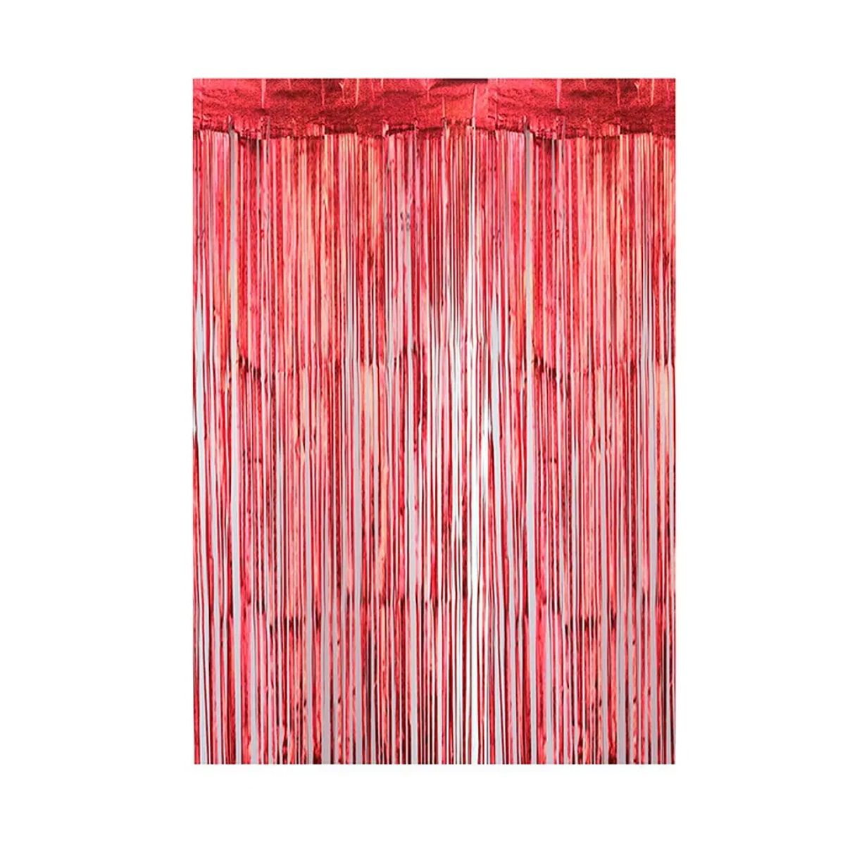 GENERICO - Cortina Cotillon Rojo Metalico 100x200cm