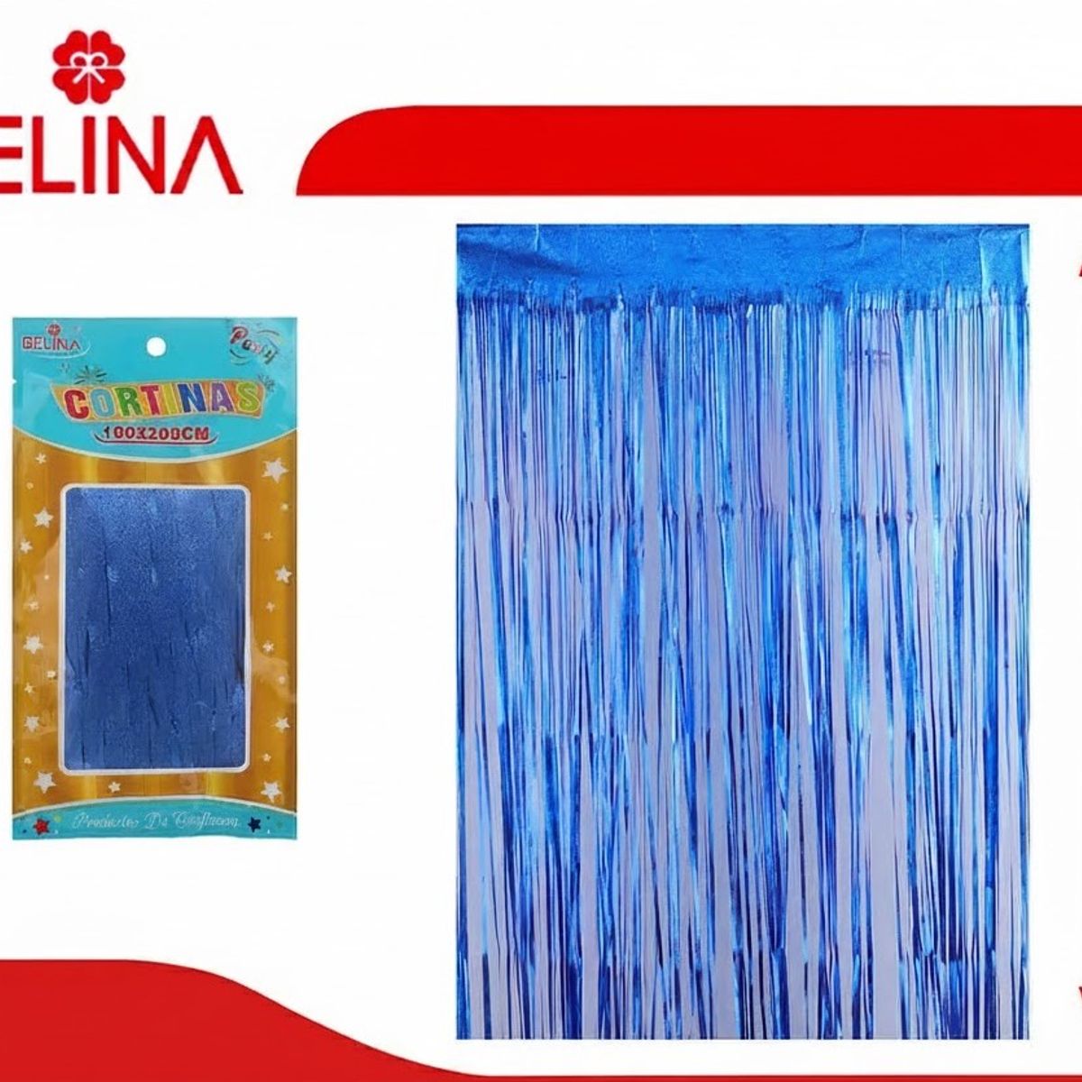 GENERICO - Cortina Cotillon Azul 100x200cm