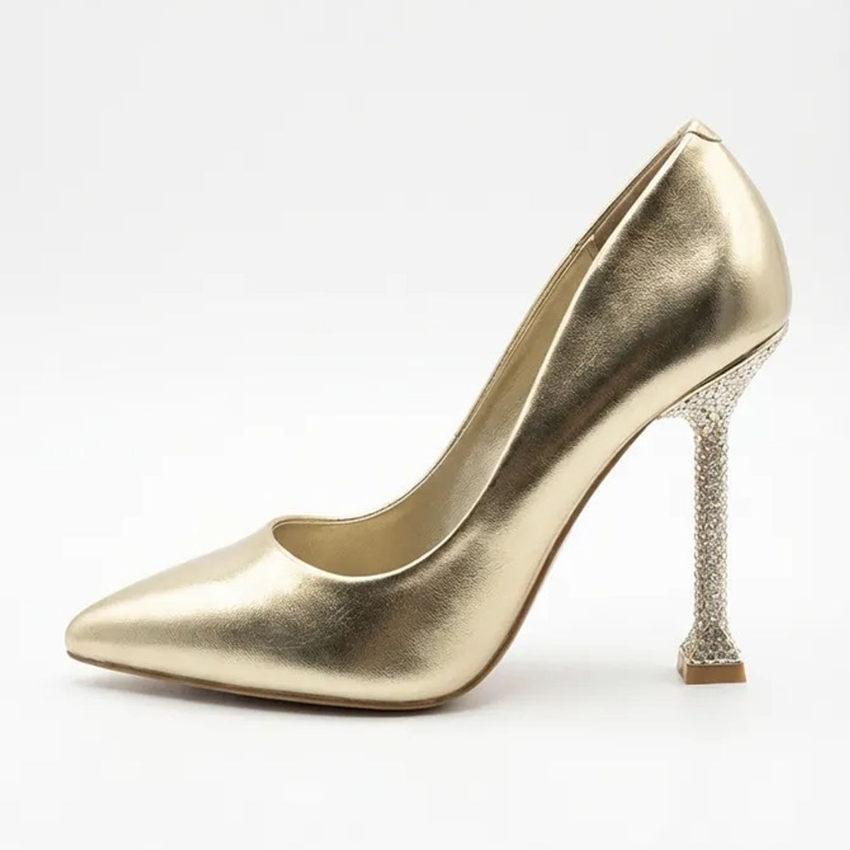 BOVINITA - Zapato Mujer Stiletto Dorado Taco Alto Fiesta Elegante 10 Cm