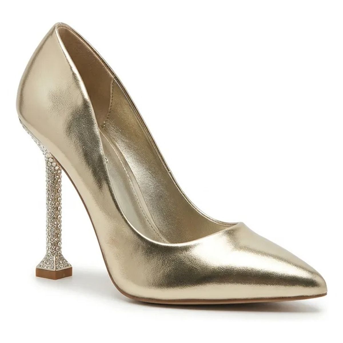 BOVINITA - Zapato Mujer Stiletto Dorado Taco Alto Fiesta Elegante 10 Cm