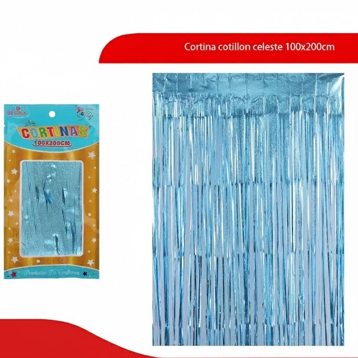 GENERICO - Cortina Cotillon Celeste 100x200cm