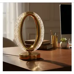GENERICO - Lámpara De Mesa Usb En Forma De O Decorativa Táctil Cristal