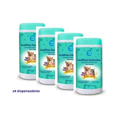 GENERICO - SET 4 dispensadores de toallitas húmedas para limpieza de mascotas