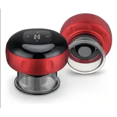 GENERICO - Masajeador Recargable Eléctrico Ventosa Calor Alivia Dolor Color Rojo