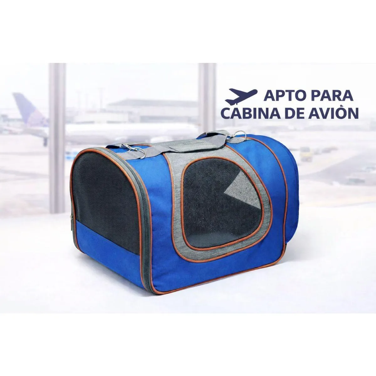 GENERICO - Bolso Mascota Para Cabina de Avión Hasta 8 Kg - Azul