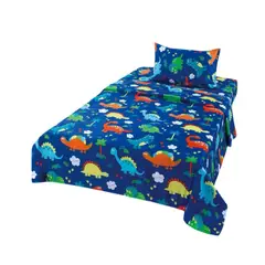 GENERICO - Sabanas infantil de verano Dinosaurio niño 1 plaza MAS 1 ALMOHADA