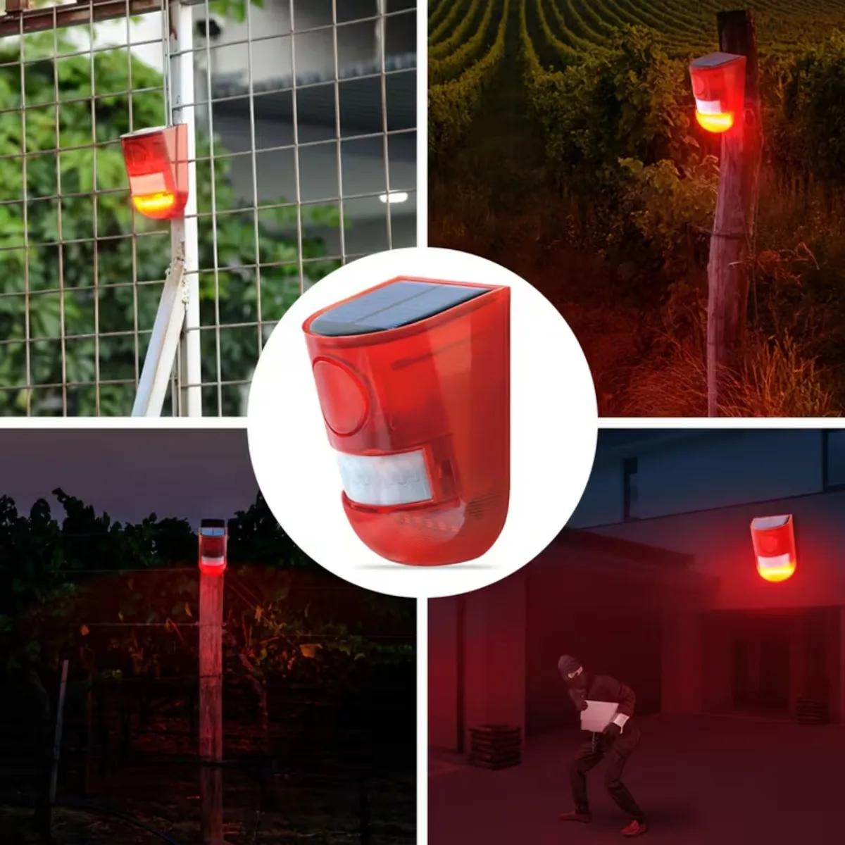 MOVI - Alarma Solar con Sensor de Movimiento 129 dB Exterior