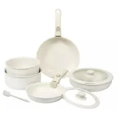 KINDA NICE - Desmontables Baterías De Cocina De 12 Piezas Color Beige