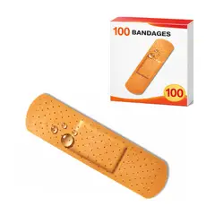 GENERICO - Pack 100 Parche Curita Resistente Al Agua