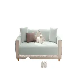 GENERICO - FUNDA PARA SOFA DE 5 PIEZAS CON FLECOS VERDE