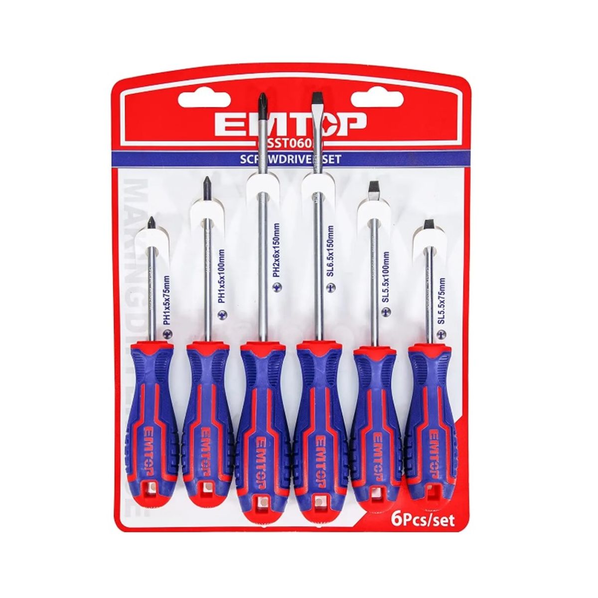 EMTOP - Pack De Destornilladores Emtop 6 Piezas ESST0602