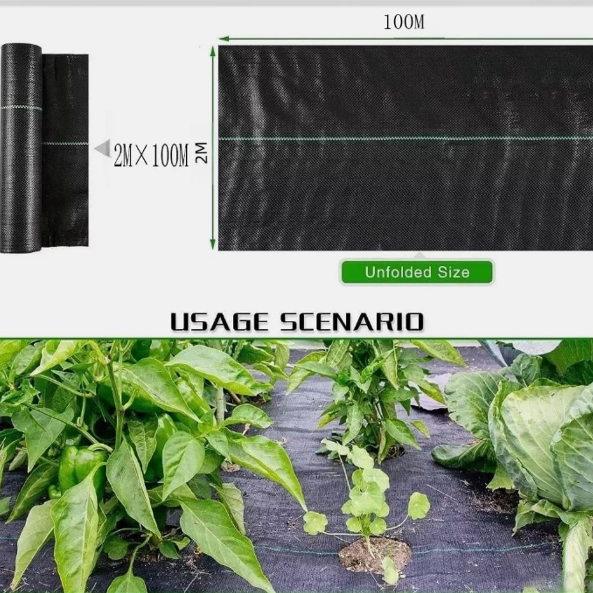KINDA NICE - Malla Antimaleza Cubresuelo Agricultura Horticultura 2m×100m