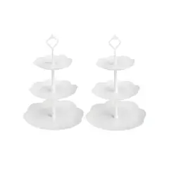 PASTELERIUS - X2 Porta Torta Porta Cupcakes Torre Porta Cupcake Porta Cupcake Porta Torta Soporte Cupcake Plástico