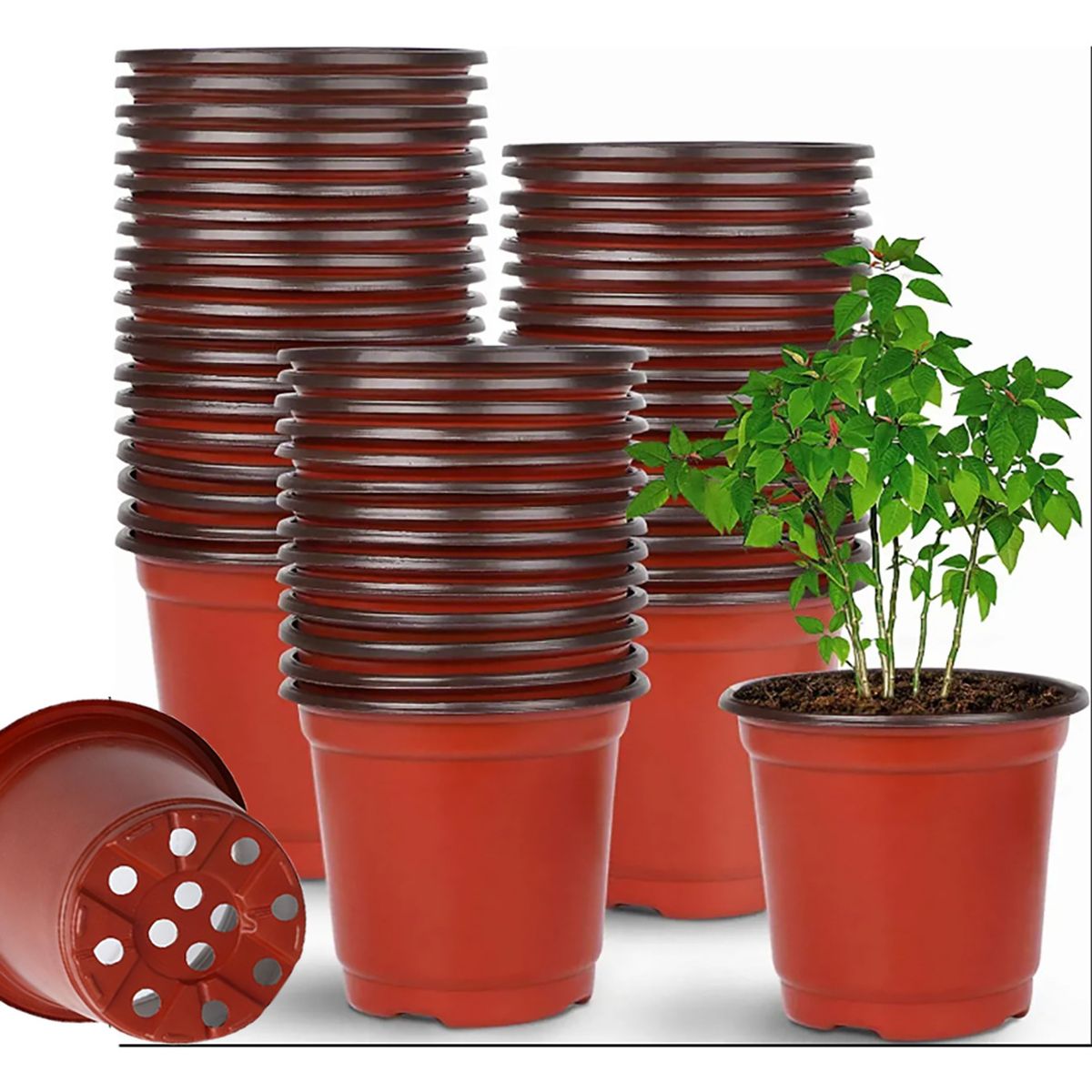 GENERICO - 100pcs Maceta Blanda De 15x15cm Maceta Fácil De Plántulas