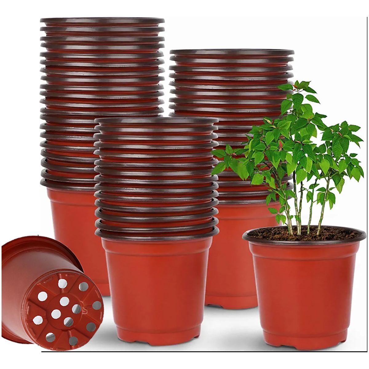 GENERICO - 100pcs Maceta Blanda De 15x15cm Maceta Fácil De Plántulas
