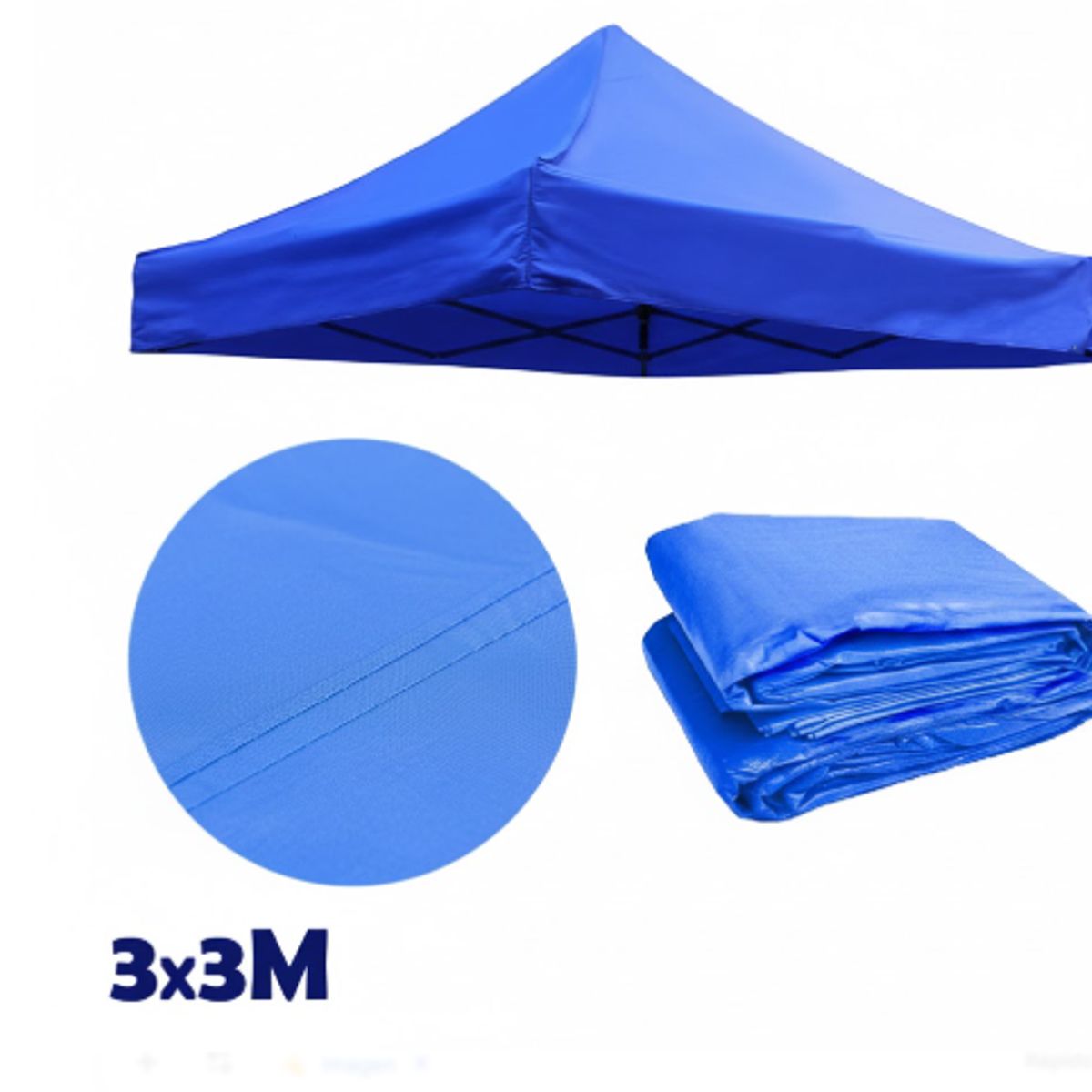 GENERICO - Lona Repuesto Proteccion Uv Toldo 3x3 Carpa Techo Impermeabl Azul