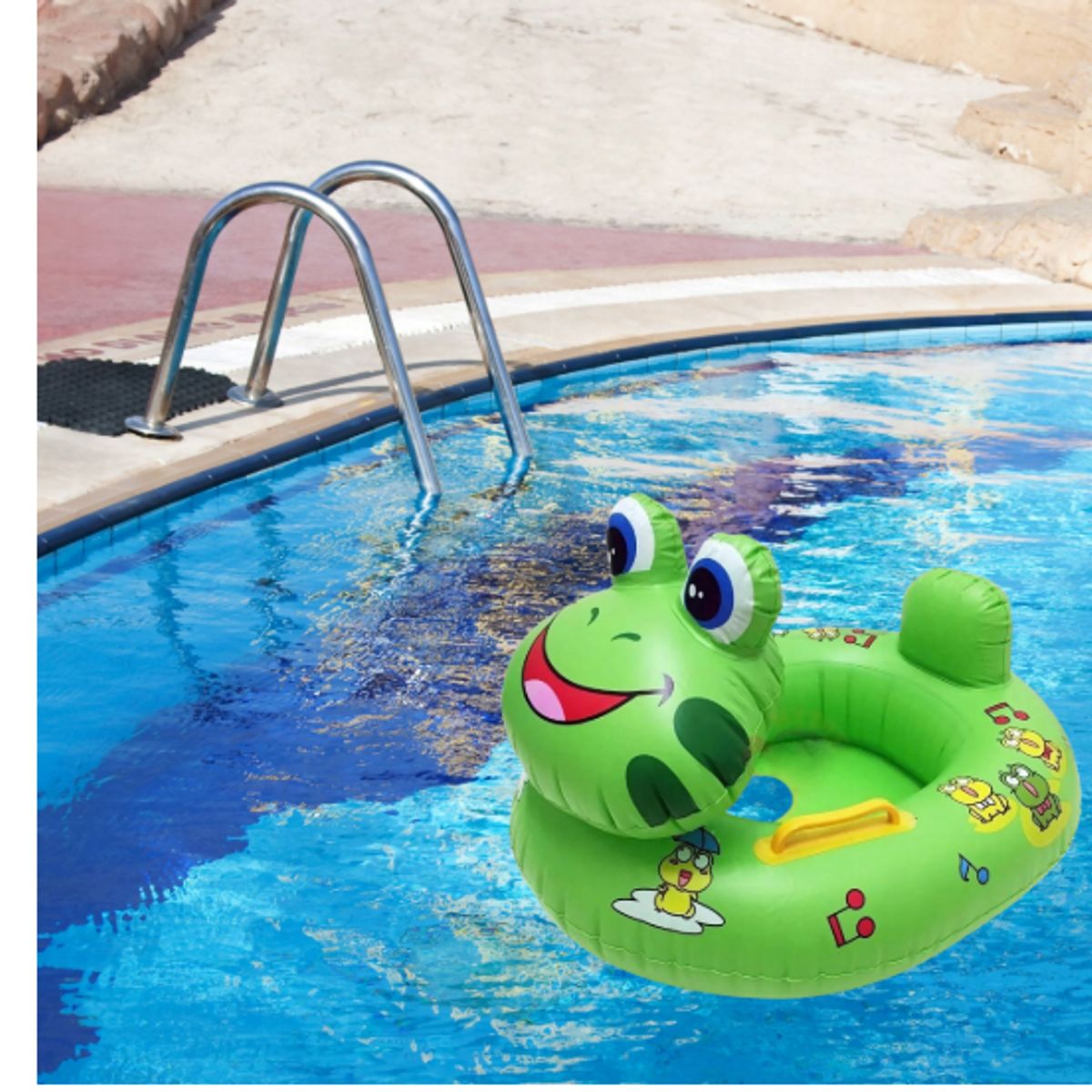 GENERICO - Flotador Inflable para Bebé Diseño Ranita con Asiento y Asas de Seguridad