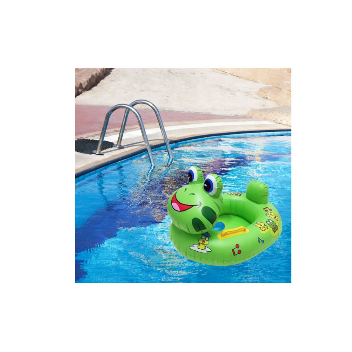 GENERICO - Flotador Inflable para Bebé Diseño Ranita con Asiento y Asas de Seguridad