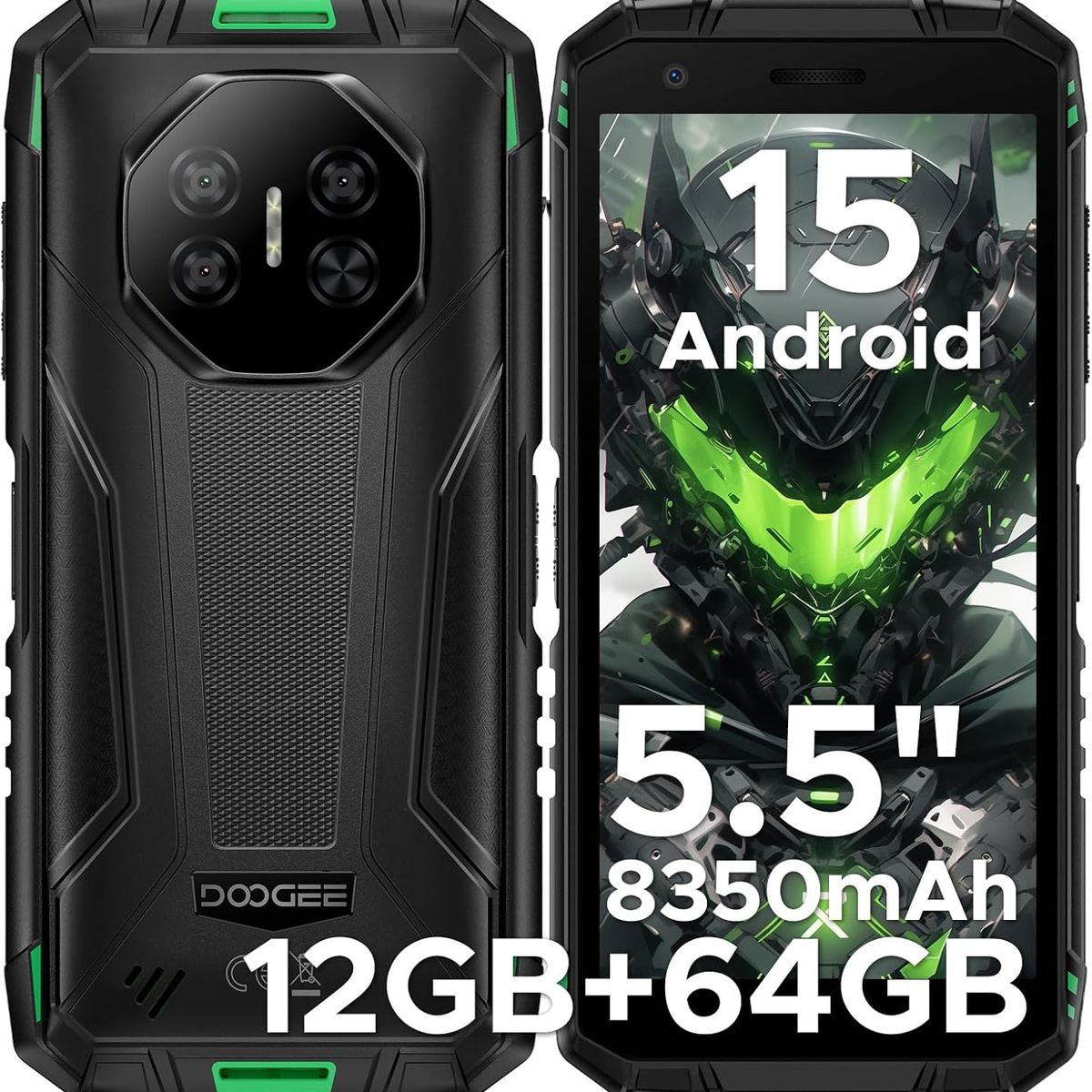 DOOGEE - DOOGEE Fire3 Celular 12GB+64GB Android 14 Smartphone-Verde