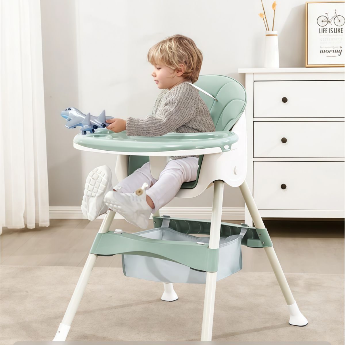 OASIS - Silla De Comer Baby plegable  Azul Oscuro