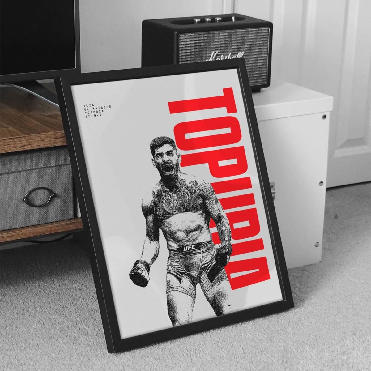 GENERICO - Cuadro de Ilia Topuria UFC XI Peleador MMA + Marco