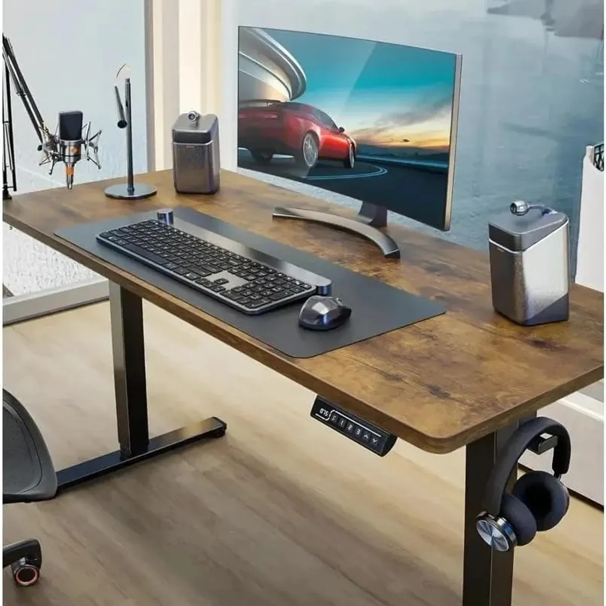 GENERICO - Escritorio Elevable Ajustable Altura Para Computadora Madera 120 x 118 x 60cm