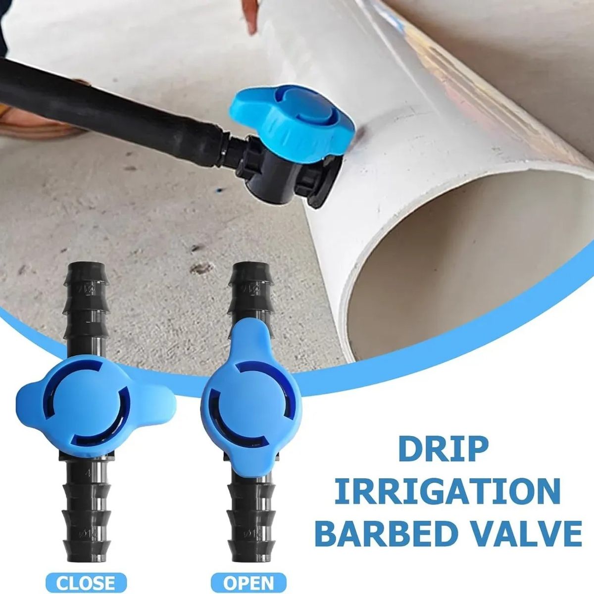 KUANGYE - Mini Válvula + Conector + Goma Gromit 16mm Pack 25 Unidades Negro