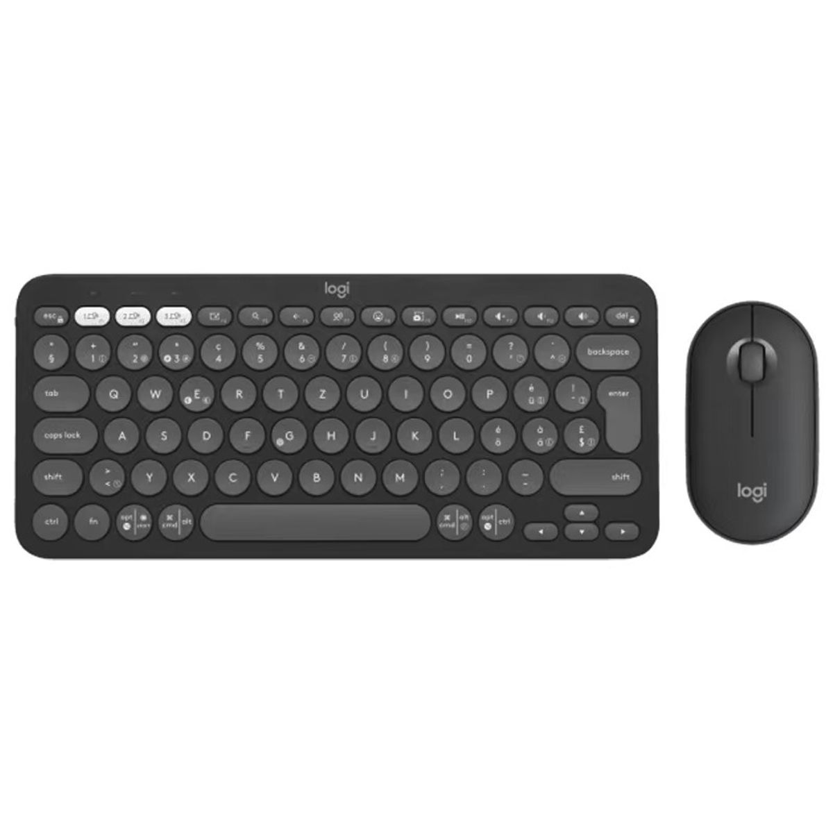 LOGITECH - Teclado Logitech K380 PEBBLE 2 COMBO  Bluetooth Negro Y Ratón B