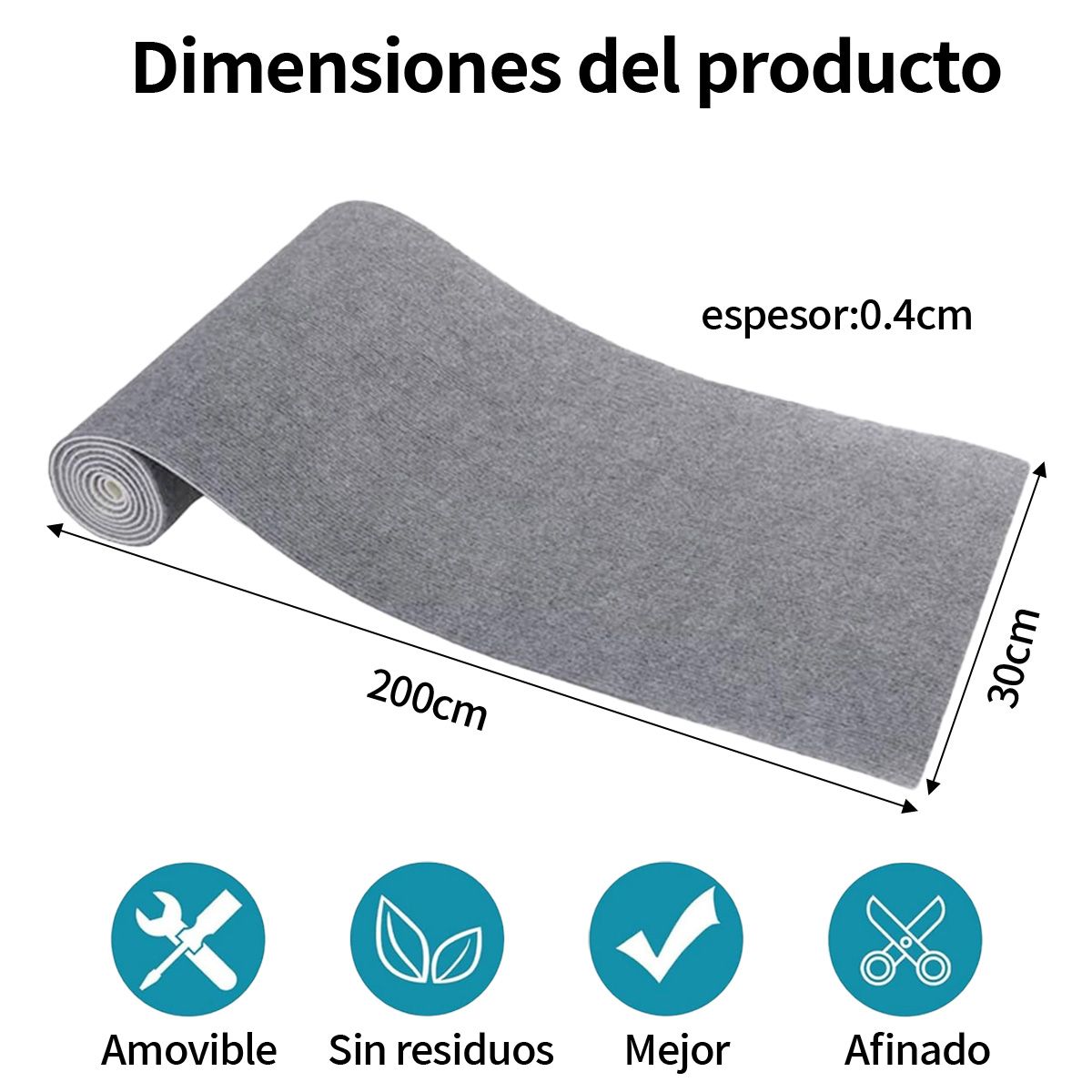 DEKANO - Tapete Rascador Para Gatos Sofá Protector Adhesivo 30x200cm