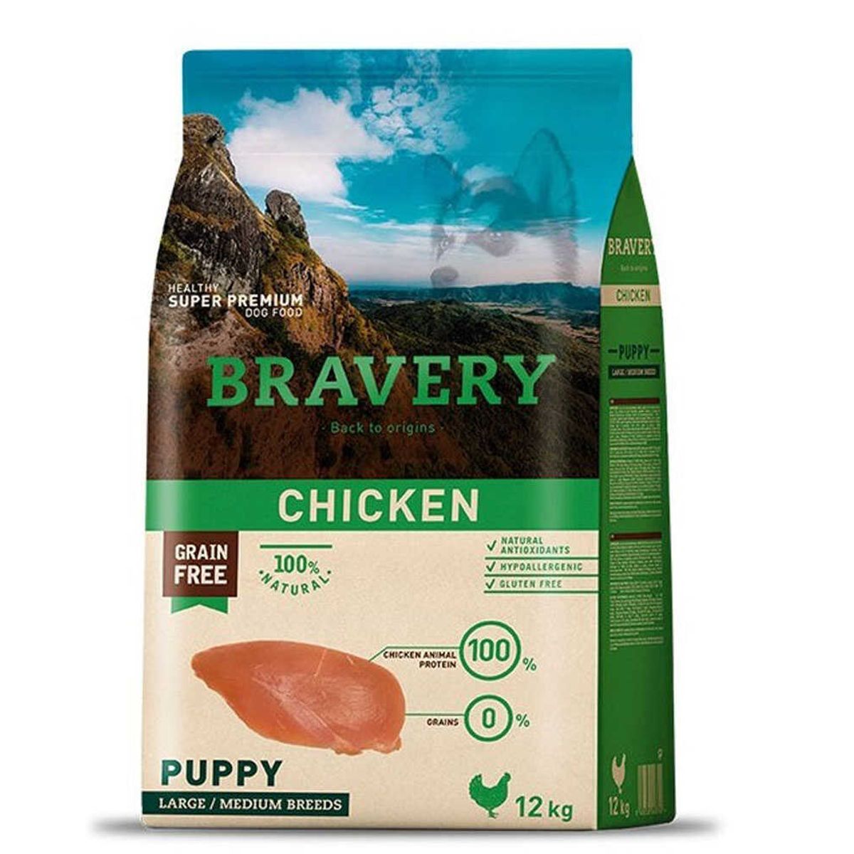 BRAVERY - Bravery Puppy Raza Medianagrande - Pollo 12kg