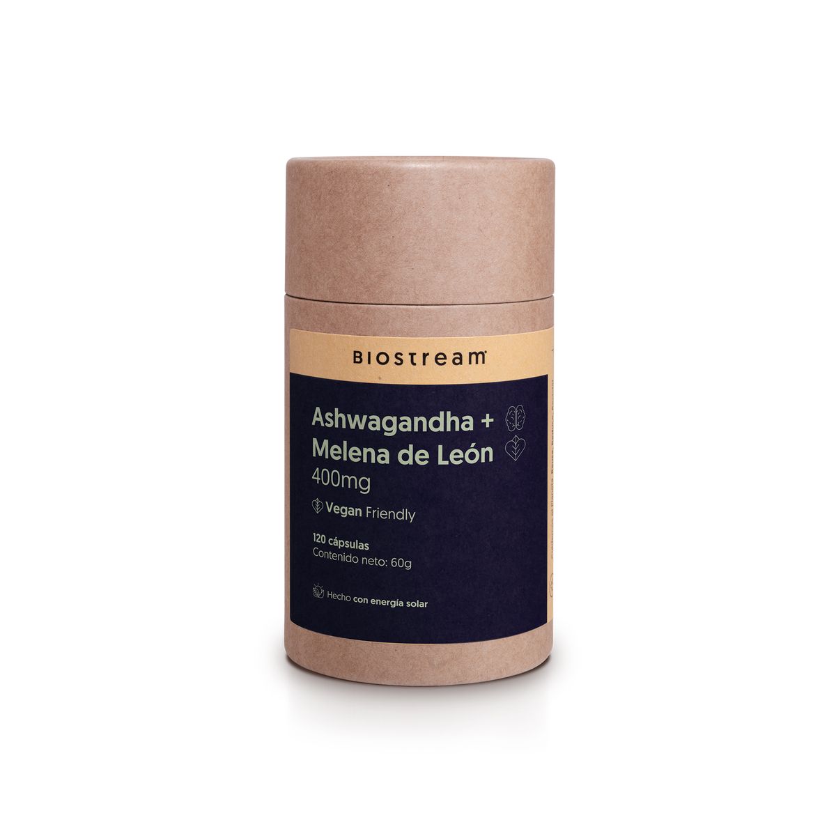 BIOSTREAM - Pack x 3 Ashwagandha + Melena de León 400mg 120 cáps Vegana