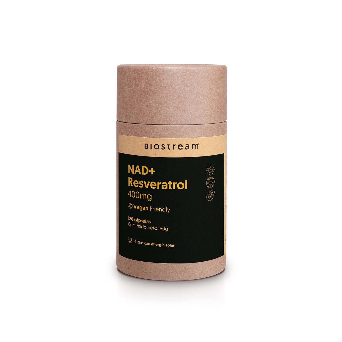 BIOSTREAM - Pack x 2 Nad + Resveratrol 120 Cápsulas Vegano Biostream