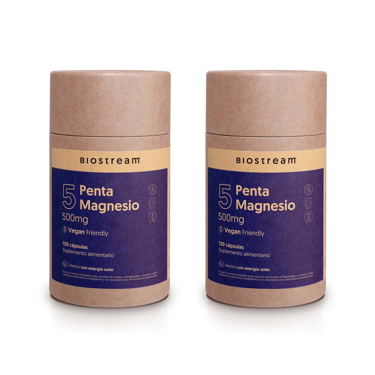 BIOSTREAM - Pack x 2 Penta Magnesio Biostream 120 capsulas Biostream
