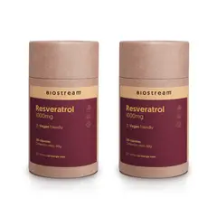 BIOSTREAM - Pack x 2 Resveratrol 1000mg 120 Cápsulas Vegano
