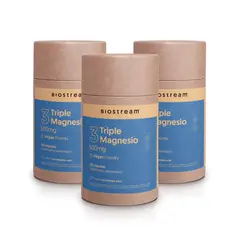 BIOSTREAM - Pack x 3 Triple Magnesio Bisglicinato Malato Taurato 120 cap