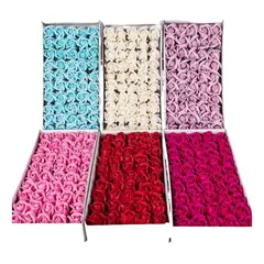 GENERICO - Pack 50 Unid Rosas De Jabón Para Decoraciones Rosa
