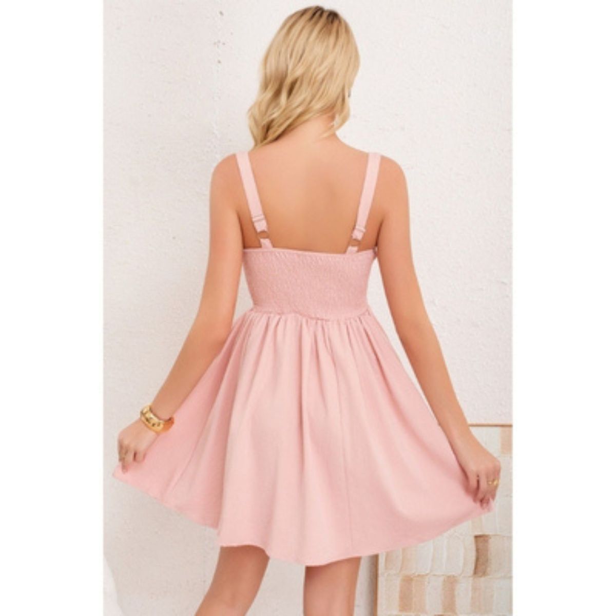 LIKE SHOP - Vestido Corto Mujer Sin Manga Pabilos Casual Eventos Tendencia 3365