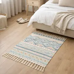ARMONIA - Bajada de Cama Lino 60x90cm Diseño Étnico 729